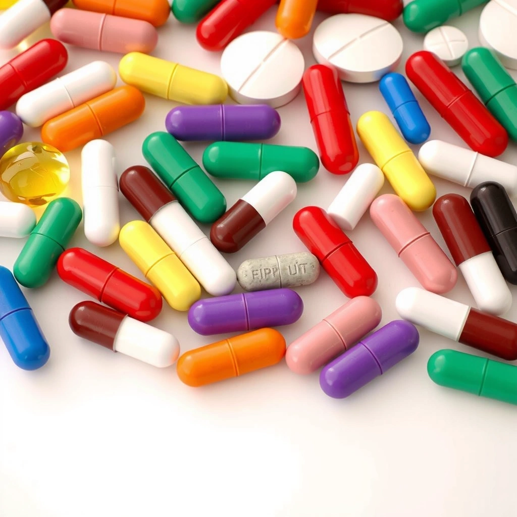 Vitaminasnaturalec y minerales variados en un arcoíris