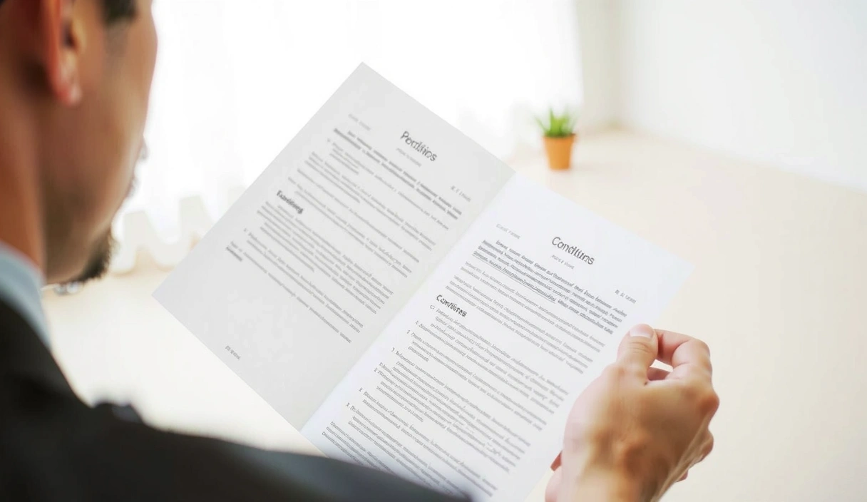 Una persona leyendo un documento con un fondo suave y enfocado que sugiere tranquilidad y concentración.