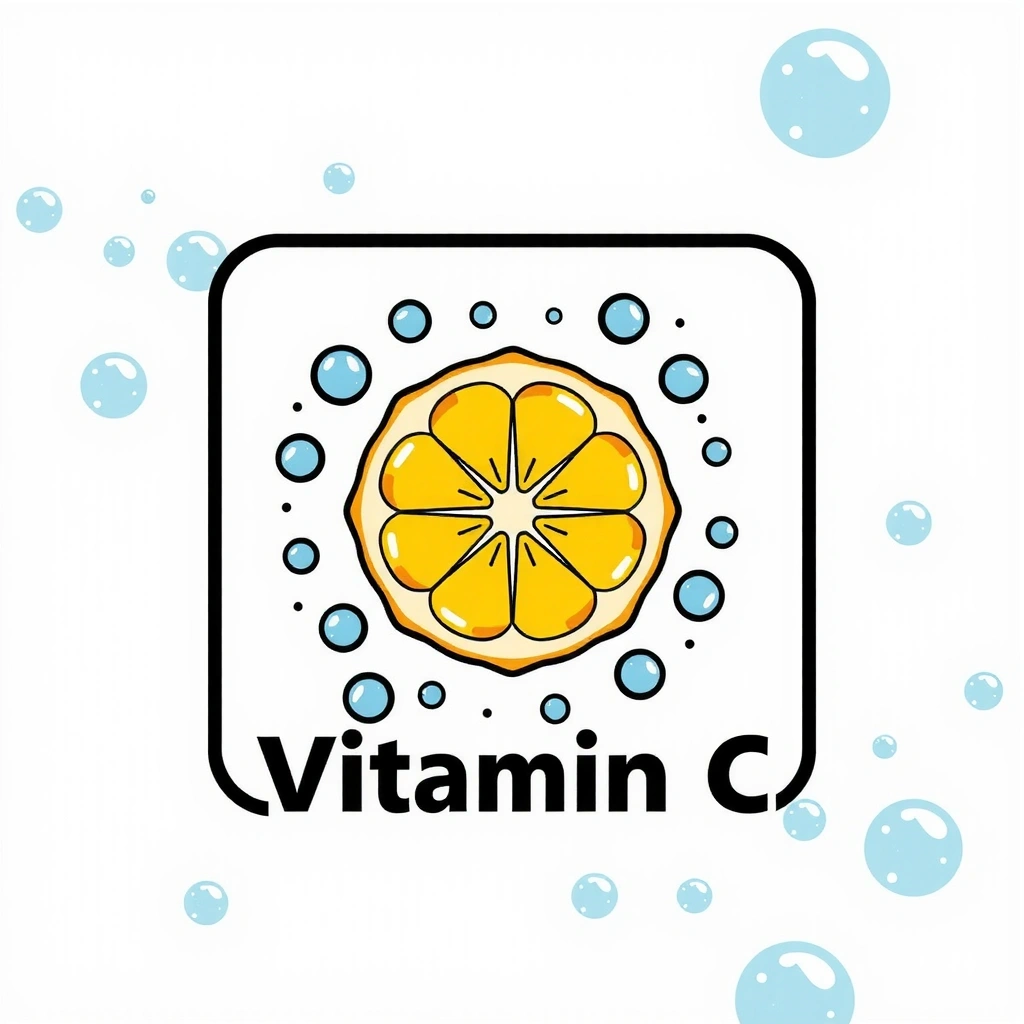 Representación de la Vitamina C con un limón brillante y burbujas de efervescencia.